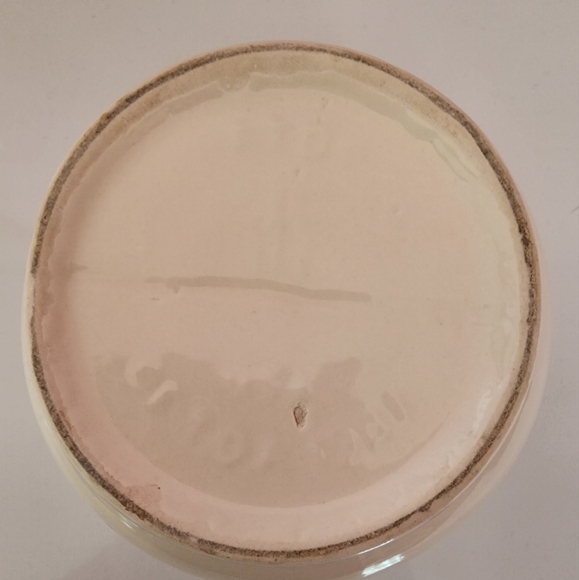 FTD Vase 1981 White Cream with Blue Floral Print 4"H x 4"W - Picture 7 of 7